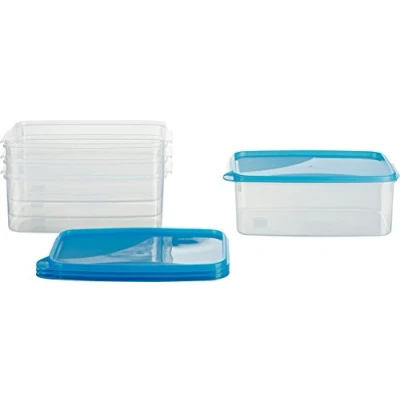 Immagine di MiraHome Contenitore per Alimenti Freezer 23x15x9 cm Blu qualità austriaca (2,5l Rettangolare (4 Pz))