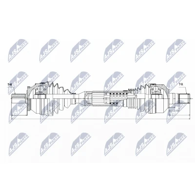 Immagine di NTY NPW VV 061 Albero motore / Semiasse Assale anteriore Sx 556 Trasmissione automatica VOLVO: XC60 I