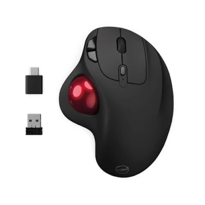 Immagine di Mobility Lab Mouse Wireless Trackball senza fili con rotella di pollice, precisione regolabile, connessione USB e C, compatibile macOS Windows nero