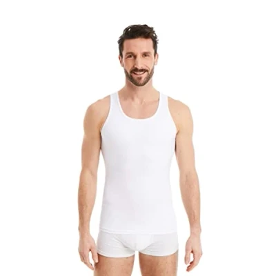 Immagine di FINN Canotta Dimagrante Uomo Canottiera Snellente Senza Maniche in Cotone Maglia compressiva Body Shaper per Una Pancia più Piatta Bianco S