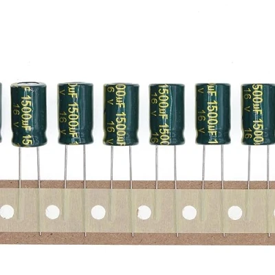 Immagine di 50 Pezzi 16V 1500UF Condensatore elettrolitico in alluminio plug 10x17 10 * 17mm