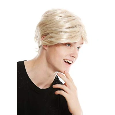 Immagine di WIG ME UP PW0174 ZA83 Parrucca Uomo Corta Riga Carnevale Vecchio Nonno Biondo Oro