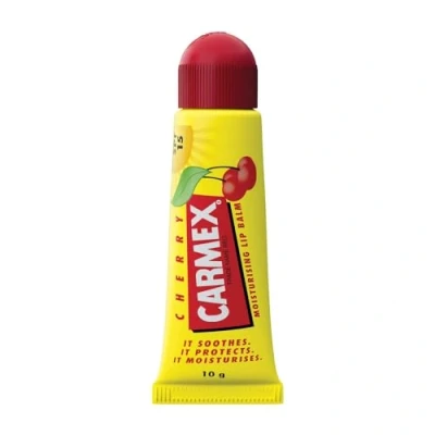 Immagine di Carmex Cherry Crema per labbra in tubetto con gusto di ciliegia, SPF 15, confezione da 3 (3 x 10 ml)