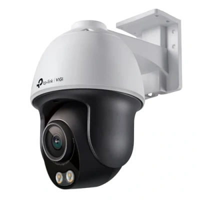 Immagine di TP Link VIGI 4MP ColourPro Telecamera di sicurezza esterna intelligente Pan/Tilt, visione notturna a colori ultra bassa, rilevamento 360, AI, H.265+, 120dB WDR, IP66, telecomando, slot