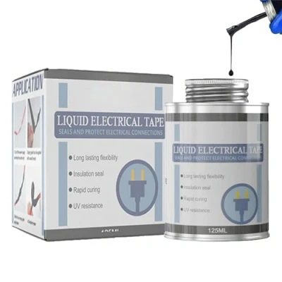 Immagine di Colla per Nastro Isolante Liquido,Rivestimento in Gomma Liquida Isolante,Nastro Elettrico Liquido Nero,Nastro da 125 ml,Colla Ignifuga Resistente Alle Alte Temperature Impermeabile