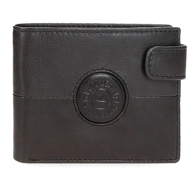 Immagine di Pepe Jeans Cracker Portafoglio orizzontale con chiusura a clic Nero 11x8,5x1 cm Pelle, Nero, Taglia unica,