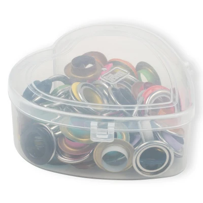 Immagine di Prym 542622 Occhielli con rondelle colorate in scatola a forma di cuore, 14 mm, compatibili Vario Creative Tool