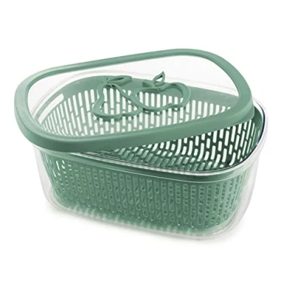 Immagine di Snips Aroma Keeper 4 LT Contenitore Per Cibi Salva Rettangolare Con Griglia Colore Verde Chiusura Ermetica 28,5 x 20,5 4,5 cm Made in Italy Bpa Free