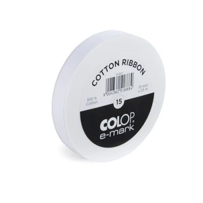 Immagine di COLOP e mark (15mmx25m) Bianco Cotone Nastro Accessorio per Mobile Stampanti 1 Pezzo