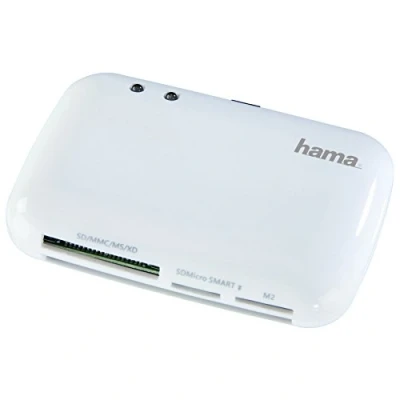 Immagine di Hama 54835 Lettore USB per Smartcard e Schede di Memoria, Bianco