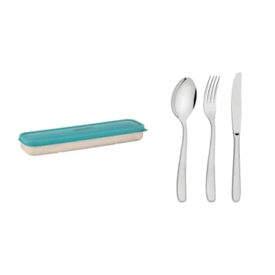Immagine di Tramontina 61229/005 Set di 3 coltelli da tavola 17 cm e cucchiaio 16 cm, colore: Verde