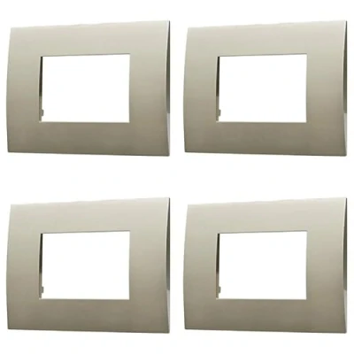 Immagine di 4 Pezzi Placca Compatibile Con Vimar Arke, Placche In Plastica (3 Posti/Moduli,Titanio)