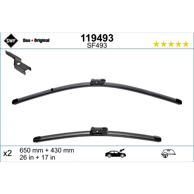 Immagine di Spazzola tergi Swf 119493 anteriore Spazzole flat blade CUPRA: Formentor SUV, PEUGEOT: 508 II, II SW