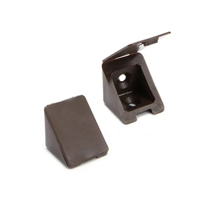 Immagine di 40 x sossai® Staffa Angolare/Angelo Retto Staffe/Connettore Angolare (40 pz.) BT1, 2 fori Colore: marrone Materiale: Plastica