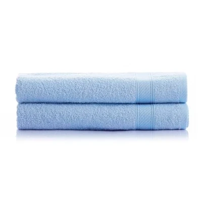 Immagine di nottoc Telo Doccia Azzurro, Set Asciugamani Super Assorbenti, ad Alto Assorbimento, 100% Cotone, 2 Asciugamano (70x140cm)