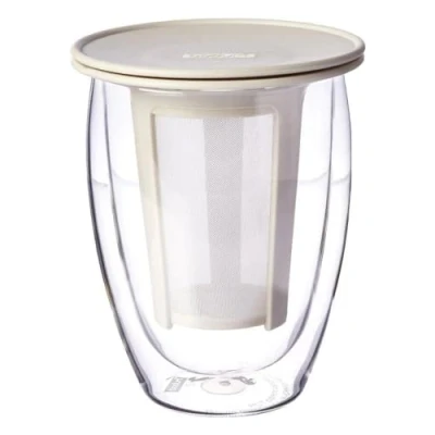Immagine di Bodum K11153 913 Set &quot;Tea For One&quot; in vetro con filtro nylon, capacità 0,35 L, colore: Bianco crema