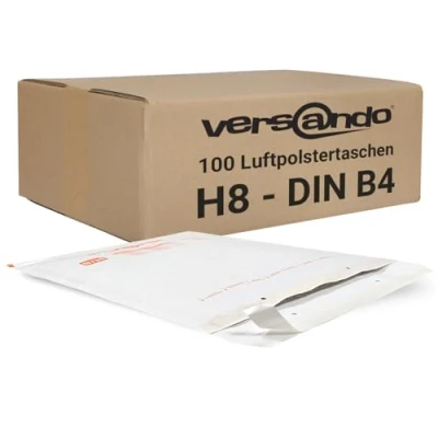 Immagine di Versando LUPOWH100, buste imbottite, 290 x 370 mm , H8 (18) H/5, bianco, 100 pezzi