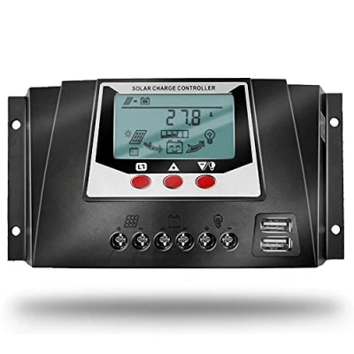 Immagine di SolaMr 30A Regolatore di Carica Solare 12V/24V Intelligente Tensione con Identificazione Automatica Display LCD per Solar Home System WP3024D