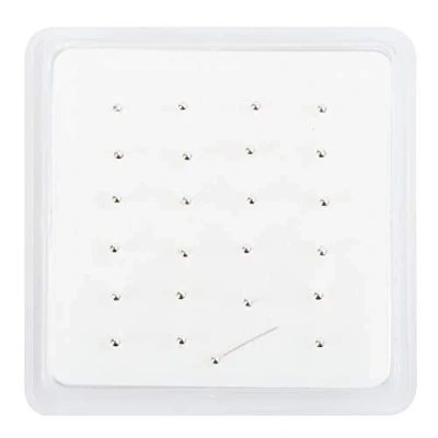 Immagine di 5*JEWELLERY Pack of 24 STERLING SILVER SILVERBALL NOSE STUDS(BALL SIZE 1MM) 10 MM STRAIGHT POSTS WHICH CAN BE BENT INTO L SHAPE IF REQUIRED