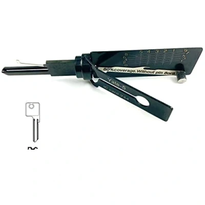 Immagine di TPM Go Locksmith Strumento per serratura Yale, pick e decoder 2 in 1, kit di grimaldelli porte del Regno Unito (Yale 5)