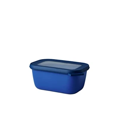 Immagine di Mepal Multi Bowl Cirqula Rectangular Contenitori Plastica con Coperchio Adatto come Contenitore Ermetico per Frigo, Microonde, Congelatore da Portata Ciotole Cucina 750 ml Vivid blue