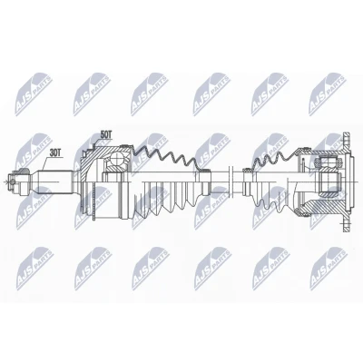 Immagine di NTY NPW MS 081 Albero motore / Semiasse Assale anteriore Dx 526mm Cambio manuale, Trasmissione automatica MITSUBISHI: PAJERO 3, 3