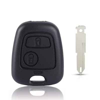 Immagine di SALPIE Guscio Chiave 2 Tasti con Lama Sostituibile Compatibile per Peugeot 106, 107, 206, 207, 208, 407, 806 e Citroen C1, C2, C3, C4, C5, Xsara ,Picasso, Saxò,Toyota Aygo