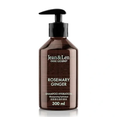 Immagine di Jean &amp; Len Champú romero y jengibre, para cabellos secos quebradizos, con complejo hidratante, aroma fresco especiado de sin parabenos ni siliconas, 300 ml