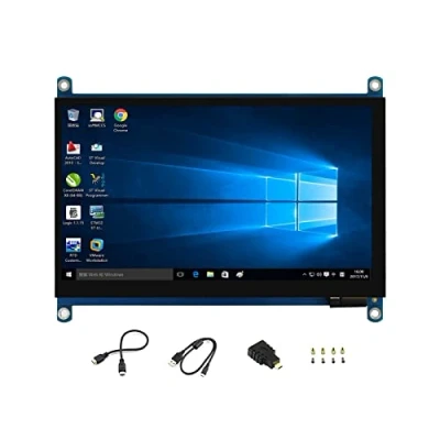 Immagine di 7inch QLED Quantum Dot Display 1024x600 Capacitive Touch Screen IPS LCD G+G Toughened Glass Panel with Wider Color Gamut,More Pure Chroma for Raspberry Pi, Jetson Nano