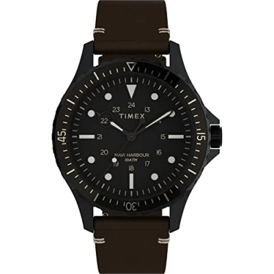 Immagine di Timex Orologio Analogico al Quarzo da Uomo con Cinturino in Pelle TW2V45400