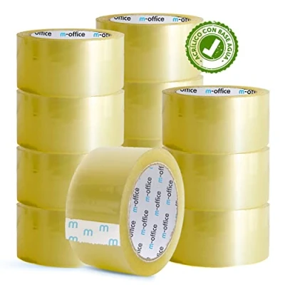 Immagine di m office Cinta Adhesiva Transparente, de Embalar para Embalaje Cajas, Envíos, Mudanzas y Manualidades, Precinto Transparente Seguro Resistente (36mmx120m, x12)
