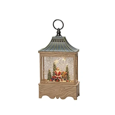Immagine di Konstsmide 4288 000 Lanterna a LED Babbo Natale Bianco caldo (monocolore) Naturale riempito con acqua, Temporizzate