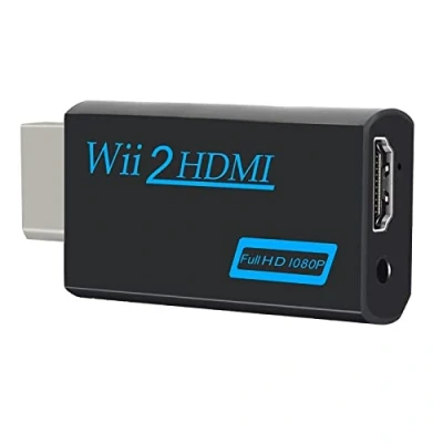 Immagine di Adattatore Wii Hdmi, Convertitore Da A Supporta Tutte Le Modalità Di Visualizzazione Hd 1080p Con Audio 3,5 Mm E Uscita Hdmi Per Monitor Wii, Tv, Proiettore (Nero)