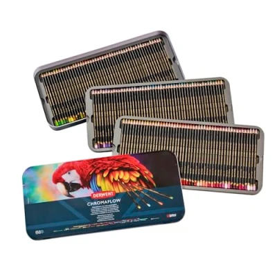 Immagine di Derwent Chromaflow 2306263 Set di matite da 150 in latta, nucleo rotondo 3,5 mm, alta qualità, sfumabili con texture liscia, ideali per disegnare, colorare e stratificare, qualità