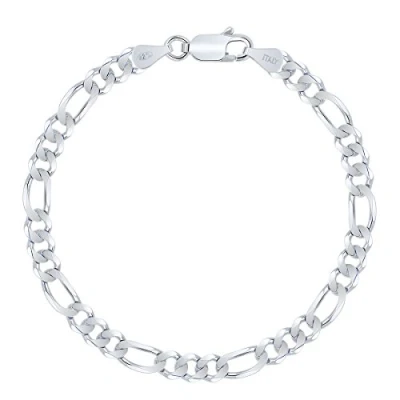 Immagine di Planetys Bracciale Argento Sterling 925 Rodiato Modello Figaro (1+3) Larghezza: 5 mm