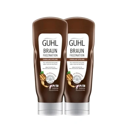 Immagine di Guhl Braun Faszination, balsamo per capelli, confezione da 2 pezzi, contenuto: x 200 ml, tipo di capelli: bruna, marrone, arricchito con pigmenti colore dermatologicamente confermato,