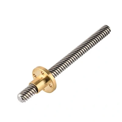 Immagine di Accessori Stampante 3D, T8 mandrino filettato trapezoidale vite di piombo + dado T8, passo 2 mm, filo 8 acciaio inossidabile, per motore (100 mm)
