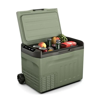 Immagine di KLARSTEIN PolarForce 30L Frigo Elettrico Portatile con Compressore, Pannello LCD, da 20C a 20C, modalità Eco, Ruote Fuoristrada, Impugnature Doppie, Verde, per Campeggio &amp; Viaggi, Freezer