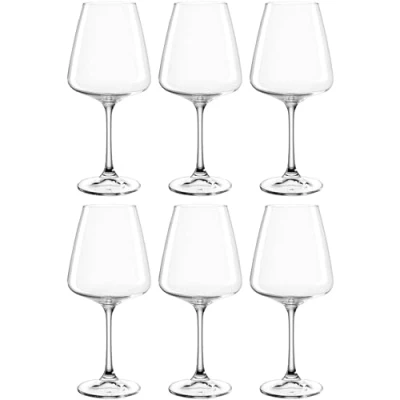 Immagine di Leonardo Paladino 066310 Set di 6 bicchieri per vino bianco, lavabili in lavastoviglie, calici bianco con manico tirato, 540 ml