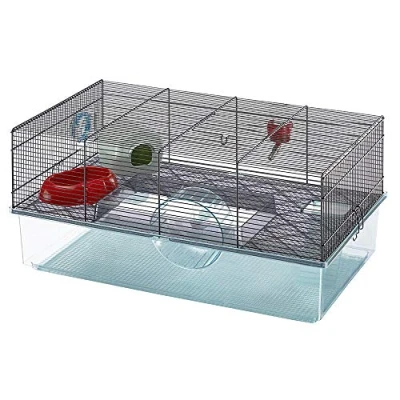 Immagine di Ferplast Favola Gabbia per criceti con Bottiglia d&#039;Acqua, Ruota Esercizi, Piatto Cibo e criceti, Misura 60 x 36 30 cm (Lunghezza Larghezza Altezza)