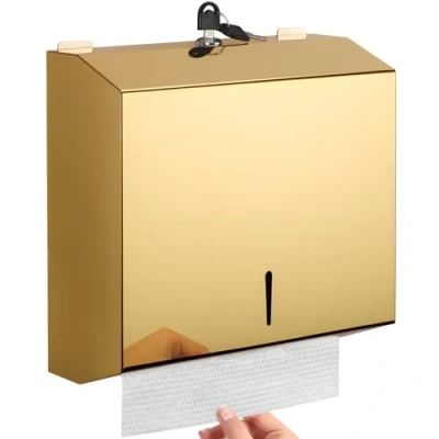 Immagine di Distributore di asciugamani carta da parete pubblicitario, erogatore a mano multifold piega, supporto del tessuto dell&#039;acciaio inossidabile