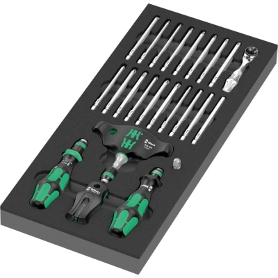 Immagine di Wera 9752 Termoformato in spugna Kraftform Kompakt con funzione cricchetto Set 1, 24 pezzi