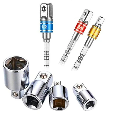 Immagine di 3 Pezzi Punta Per Trapano, Con Codolo Esagonale, Colore Adattatore, 1/4&quot; 3/8&quot; 1/2&quot;+4 Socket Ratchet Converter Riduttori Adattatori Tool Set,1/2&quot;