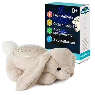 Immagine di Cloud b Luce Notturna calmante con proiettore di stelle Luminosità delicata 3 Colori Costellazioni Auto spegnimento Bunny