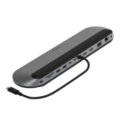 Immagine di Belkin Connect Dock Pro USB C 11 in 1 (supporto per 3 monitor, Silicon Motion, Macbook, Windows, Chromebook, PD da 100 W, trasferimento 10 Gbps, Ethernet 2,5 nero)