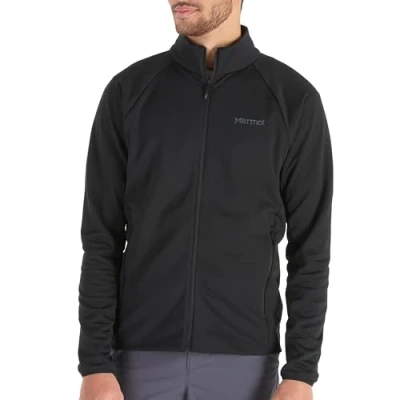 Immagine di Marmot Uomo Leconte Fleece Jacket, Calda giacca in pile, con zip integrale, scaldacorpo traspirante e resistente al vento, impacchettabile, ideale per escursioni sci., Black, L