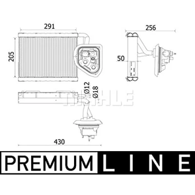 Immagine di MAHLE ORIGINAL AE 159 000P Evaporatore Climatizzatore con valvola d&#039;espansione