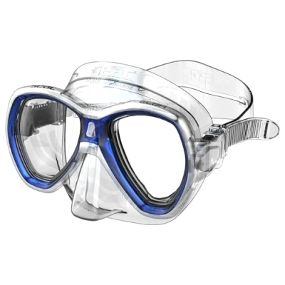Immagine di SEAC Elba, Maschera Snorkeling e Immersione Subacquea Unisex Adulto, Trasparente/Blu, Standard