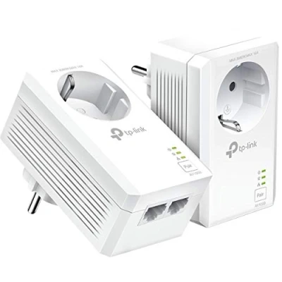 Immagine di Set adattatori Powerline TP Link TL PA7027P KIT (con presa, 2 porte Gigabit, Plug&amp;Play, compatibile con tutti gli HomePlug AV/AV2, senza WLAN)