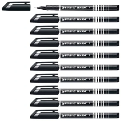 Immagine di Stabilo Set di 3 penne in feltro Fineliner Sensor punta fine nero